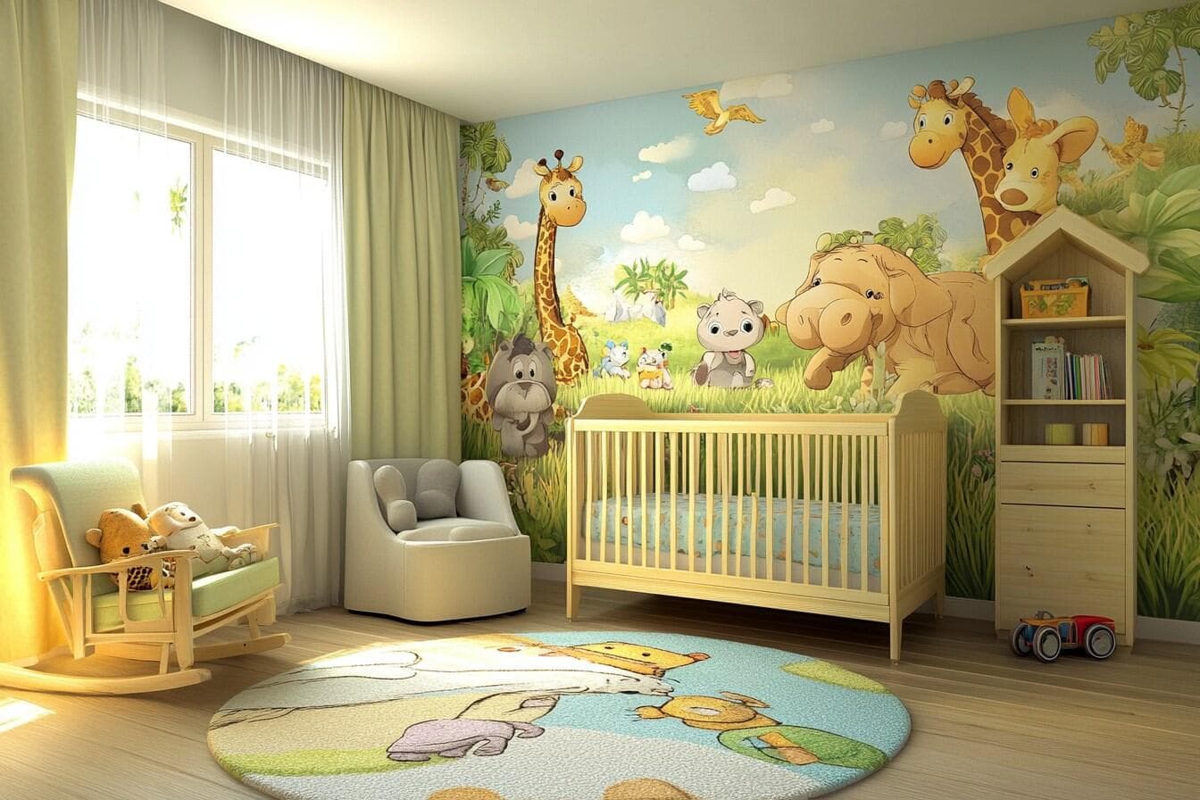 Kids Room Cartoon Mural